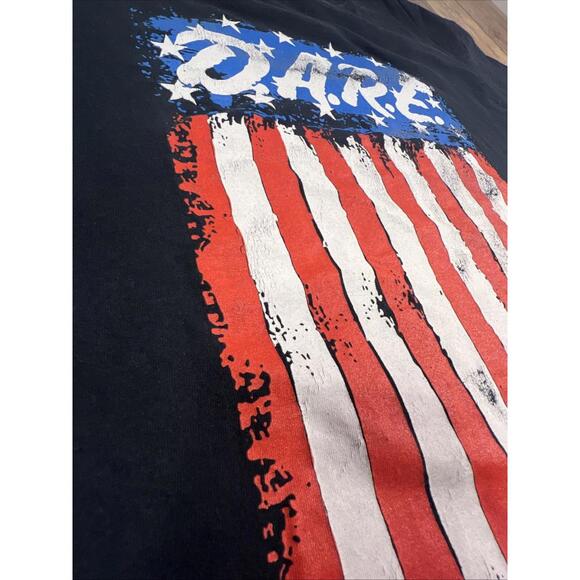Dare Vintage Keep Kids Off Drugs American Flag Shirt Fruit of the Loom Large. - Picture 3 of 7